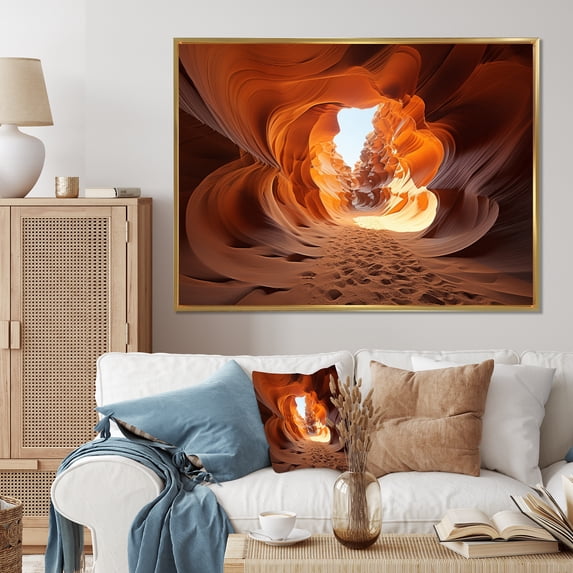 Designart "Archways in the Desert II" Landscapes Floater Framed Wall Decor