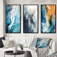 thumbnail image 1 of Designart "Arctic Glacier Landscape Aerial Perspective I" Glacier Framed Wall Art Set Of 3 - Blue Country Frame Gallery Wall Set For Home Decor, 1 of 6