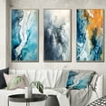 thumbnail image 1 of Designart "Arctic Glacier Landscape Aerial Perspective I" Glacier Framed Wall Art Set Of 3 - Blue Country Frame Gallery Wall Set For Home Decor, 1 of 6