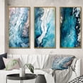 thumbnail image 1 of Designart "Arctic Glacier Landscape Aerial Perspective IV" Glacier Framed Wall Art Set Of 3 - Blue Country Frame Canvas Set For Living Room Decor, 1 of 6