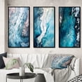 thumbnail image 1 of Designart "Arctic Glacier Landscape Aerial Perspective IV" Glacier Framed Wall Art Set Of 3 - Blue Country Frame Canvas Set For Living Room Decor, 1 of 6