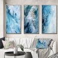 thumbnail image 1 of Designart "Arctic Glacier Landscape Aerial Perspective V" Glacier Framed Wall Art Set Of 3 - Blue Country Frame Gallery Set For Office Decor, 1 of 6