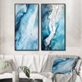 thumbnail image 1 of Designart "Arctic Glacier Landscape Aerial Perspective VI" Glacier Framed Wall Art Set Of 2 - Country Blue Gallery Wall Frame Set For Home Decor, 1 of 6