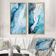 thumbnail image 1 of Designart "Arctic Glacier Landscape Aerial Perspective VI" Glacier Framed Wall Art Set Of 2 - Country Blue Gallery Wall Frame Set For Home Decor, 1 of 6