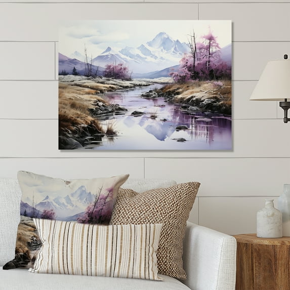 Designart "Arctic Reflections Alaska " Winter Landscape Metal Wall Art