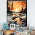 thumbnail image 1 of Designart "Arctic Sunset Alaska I" Landscapes Floater Framed Canvas Print, 1 of 7