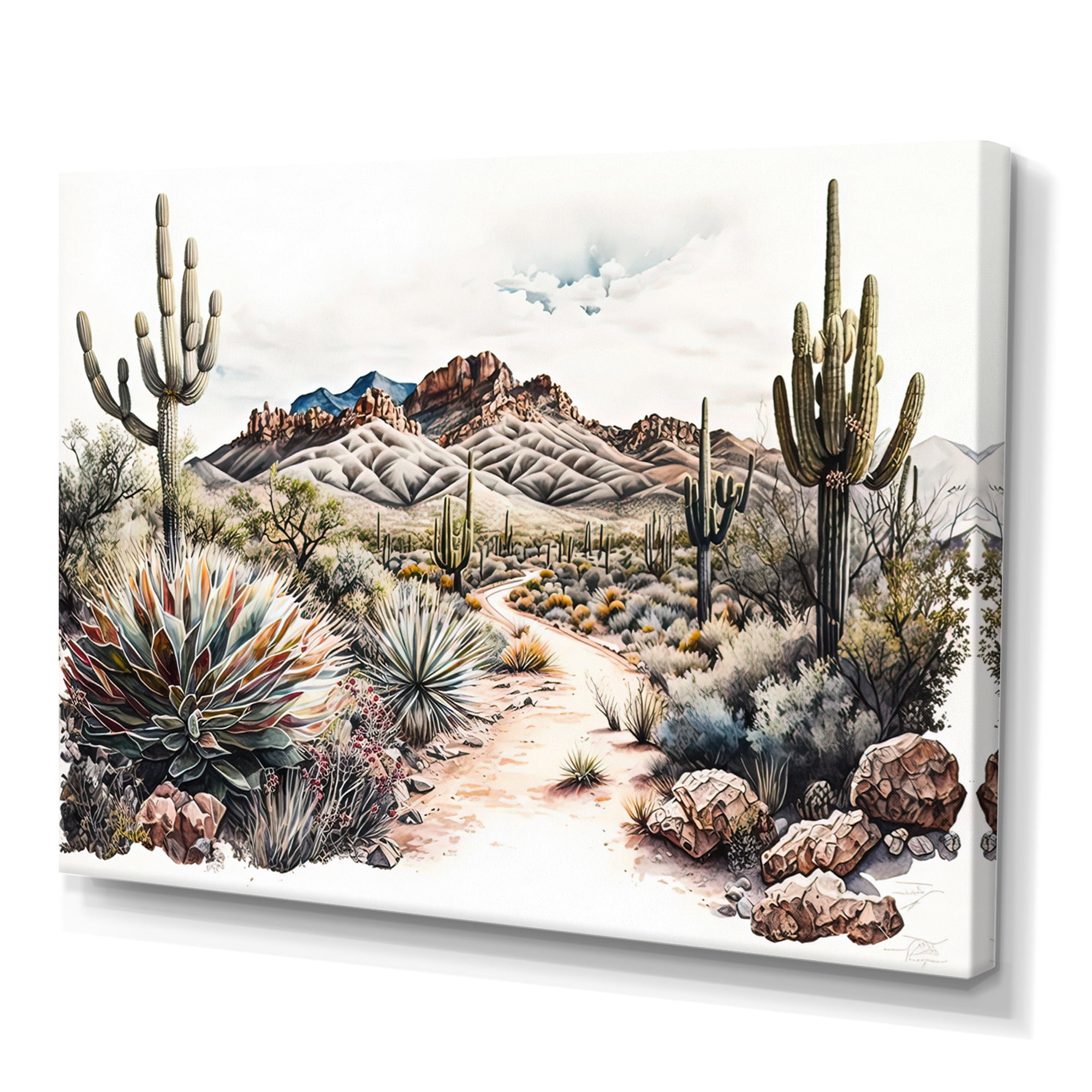 Designart Arizona Desert Scenery I Canvas Wall Art