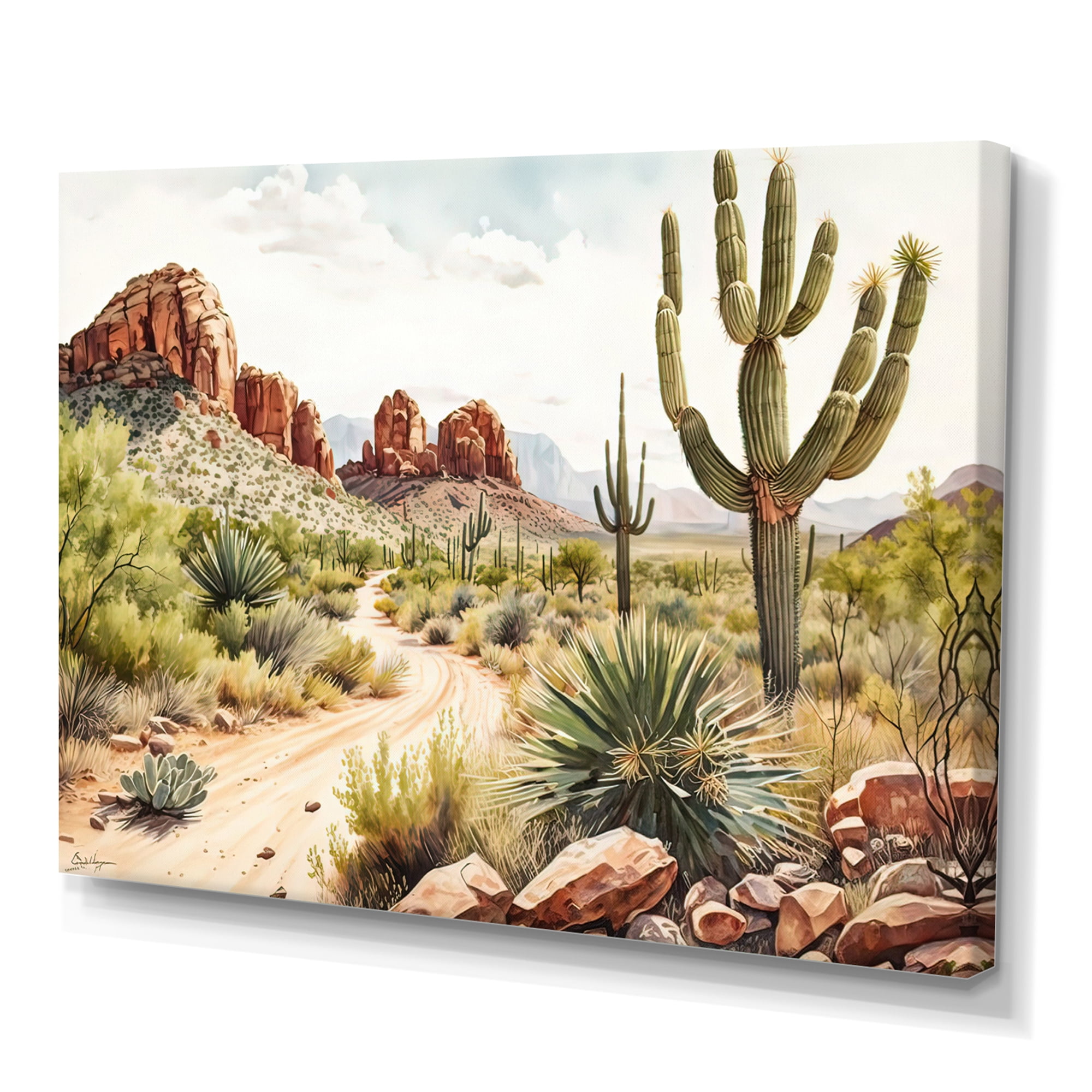 Designart Arizona Desert Scenery II Canvas Wall Art