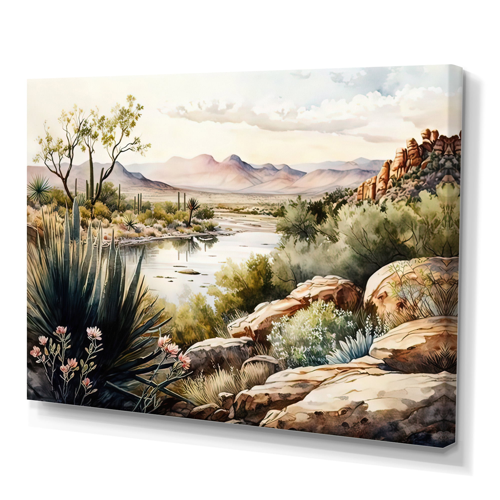 Designart Arizona Desert Scenery IV Canvas Wall Art