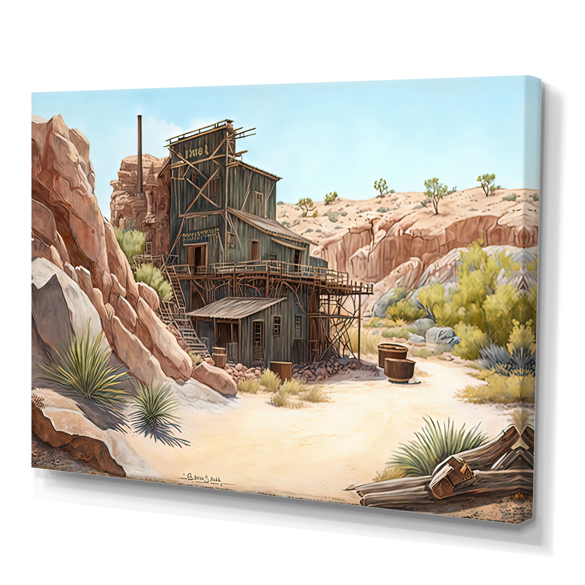 Free Shipping! Designart Arizona Wild West Gold Mine Canvas Art