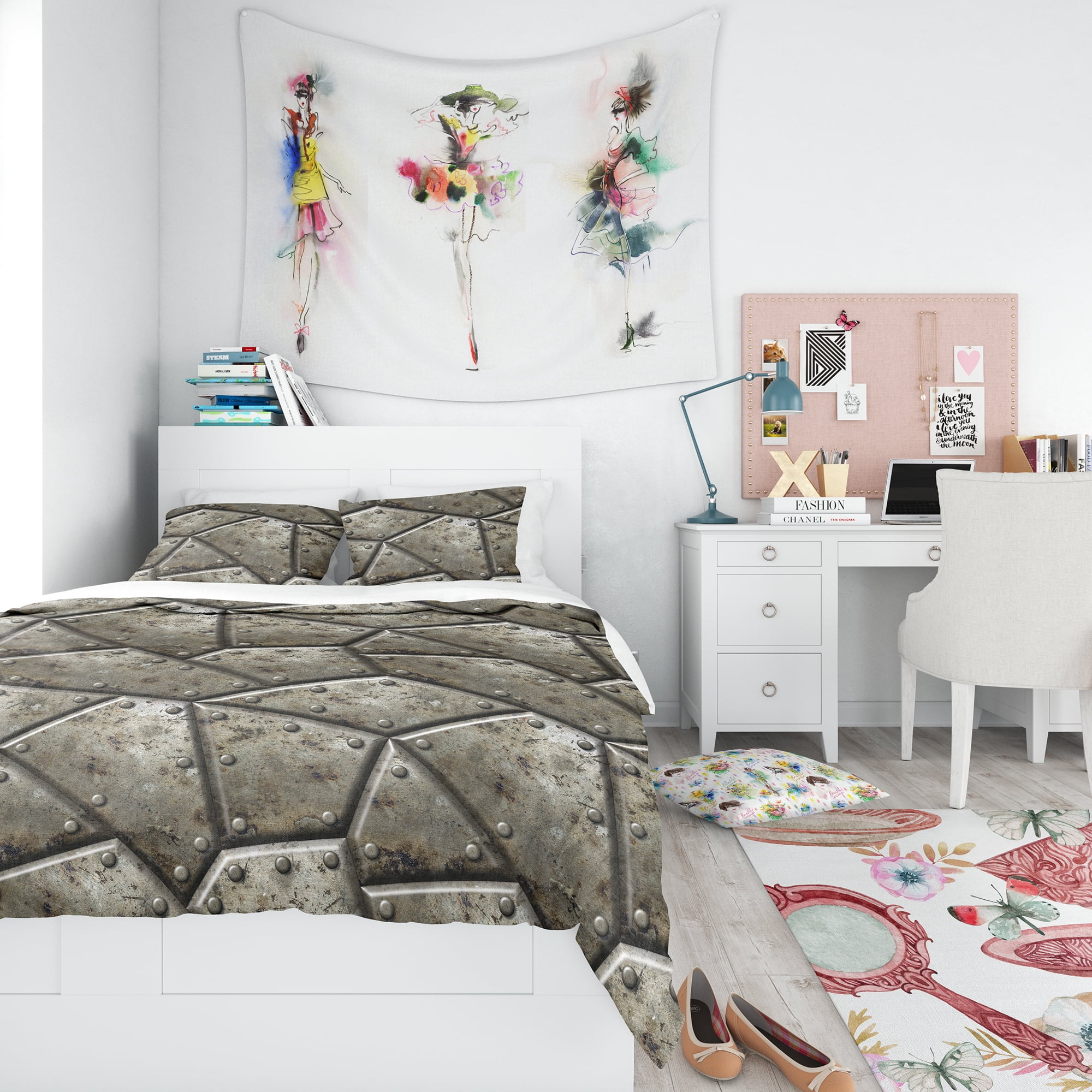 Designart 'Armor Texture' Bohemian & Eclectic Teen Duvet Cover Set