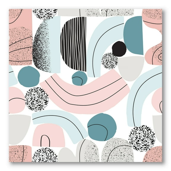 Designart ' Art Collage In Pastel Colors ' Modern Canvas Wall Art Print