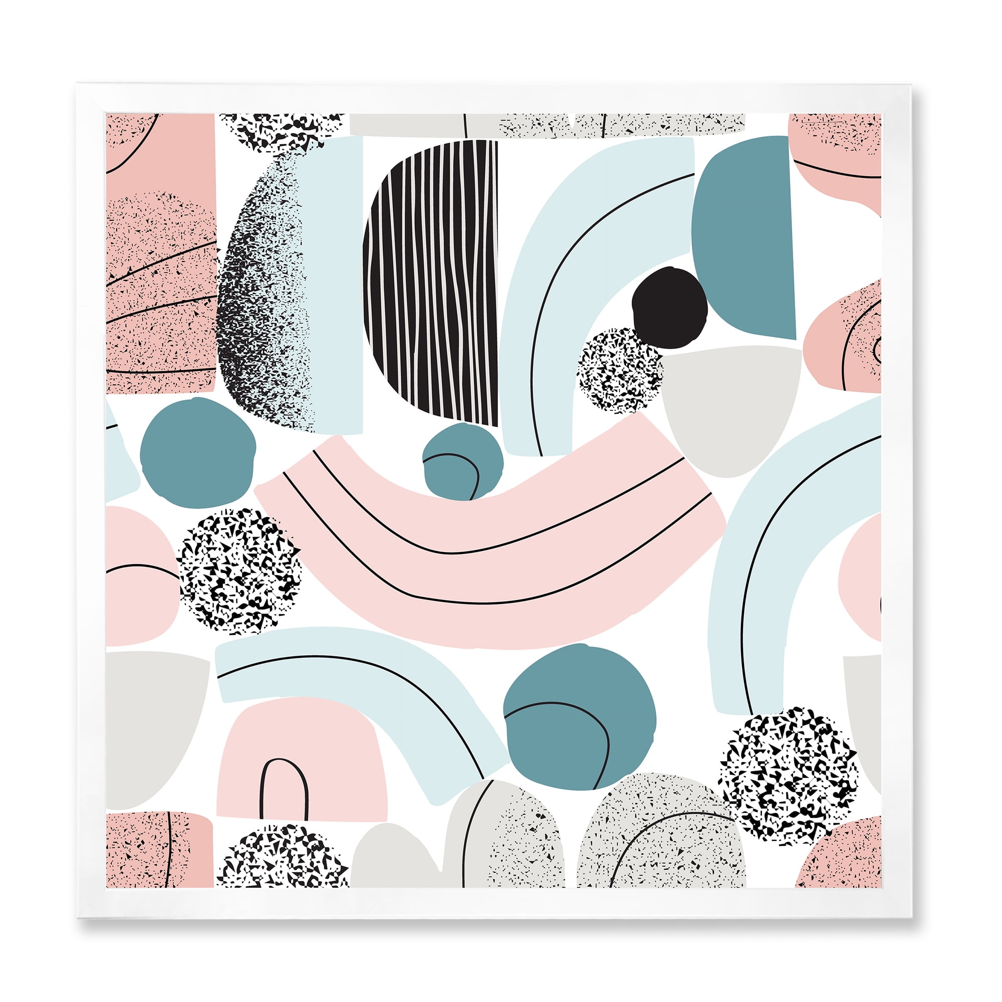 Designart 'Art Collage In Pastel Colors' Modern Framed Art Print