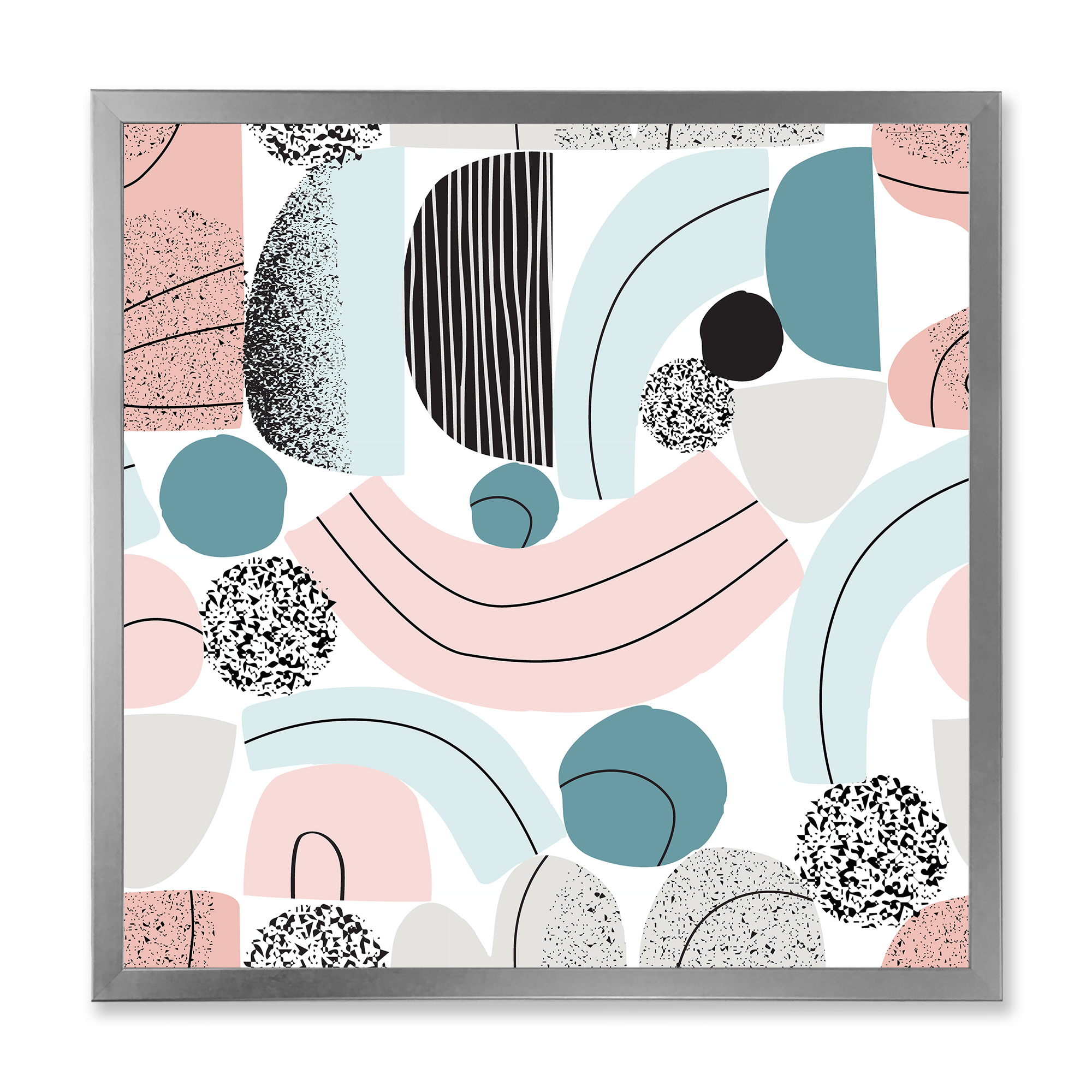 Designart 'Art Collage In Pastel Colors' Modern Framed Art Print