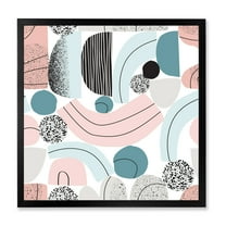 Designart 'Art Collage In Pastel Colors' Modern Framed Art Print