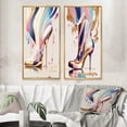 thumbnail image 1 of Designart "Art Deco High Heel Boots in Pink and Blue I" Fashion Framed Wall Art Set Of 2 - Blue Fashion Gallery Wall Frame Set For Home Decor, 1 of 7