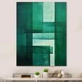 thumbnail image 1 of Designart "Art Deco In Green Cubic Lines" Modern Geometric Canvas Prints, 1 of 7