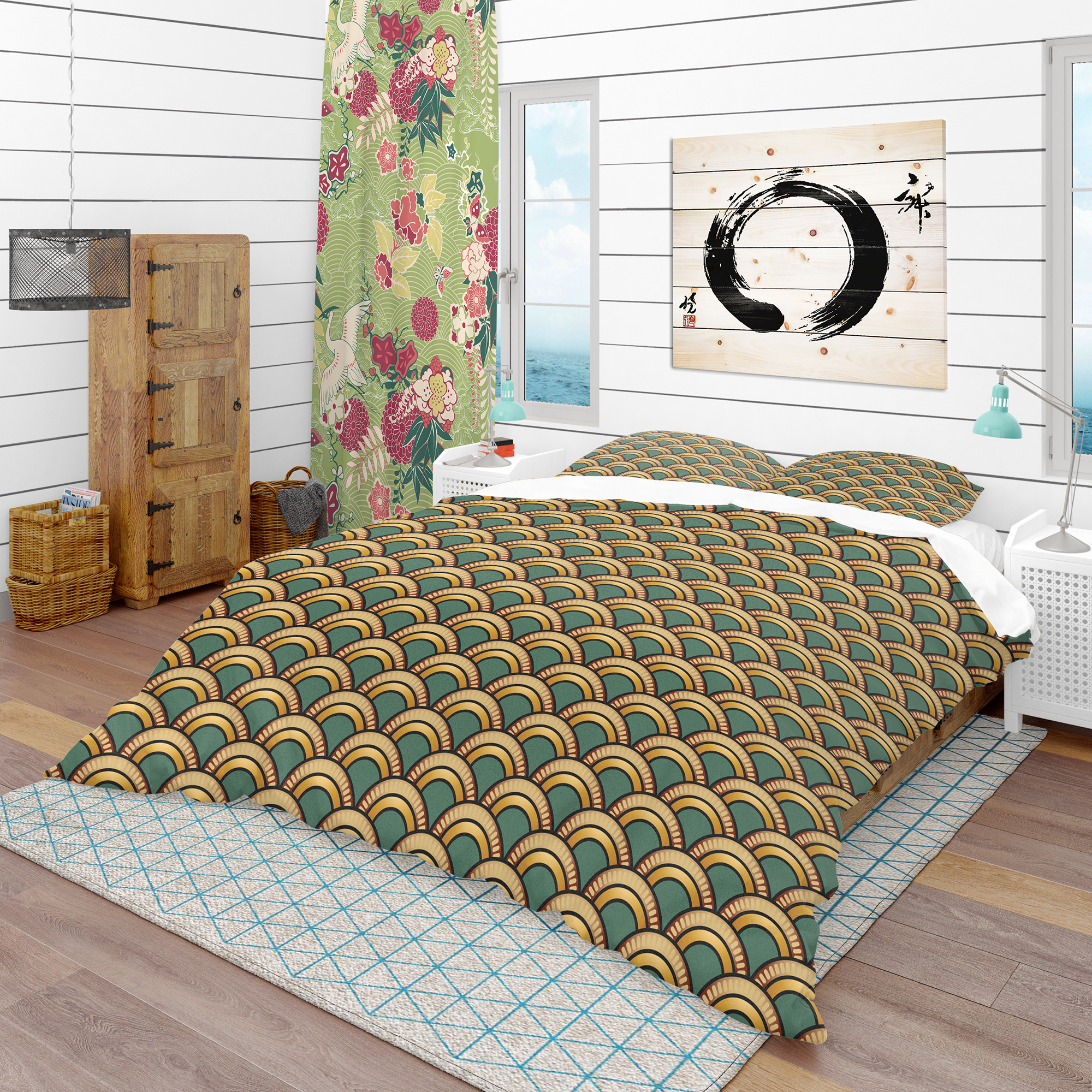 Designart 'Art Deco Pattern' Patterned Duvet Cover Set