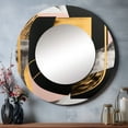 thumbnail image 1 of Designart "Art Deco in Pink and Gold I" Abstract Rund Mirror For Wall Decor - Large Pink Round Print Mirror - Round Modern Mirror - Wall Mounted Round Large Mirror - 29" x 29", 1 of 6