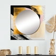 thumbnail image 1 of Designart "Art Deco in Pink and Gold IV" Modern Square Mirror For Wall Decor - Large Pink Square Mirror Printed Wall Decor - Transitional Square Living Room Mirror, 1 of 5