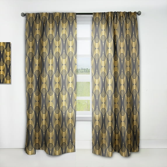 Designart 'Art Deco Style Retro Pattern' Mid-Century Modern Curtain Panel