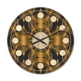 thumbnail image 1 of Designart 'Art Deco Style Retro Pattern' Mid-Century Modern Wood Wall Clock, 1 of 5