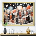 thumbnail image 1 of Designart "Art Deco Winter Wonderland Orange Bubble Village" Cityscapes Framed Wall Art Decor - Industrial Grey City Art Deco Living Room Framed Canvas Art, 1 of 6