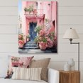 thumbnail image 1 of Designart "Artful Facades Exploring Pink Miami I" Floral Wall Art Living Room, 1 of 5
