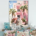 Designart "Artful Facades Exploring Pink Miami II" Floral Floater