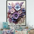 thumbnail image 1 of Designart "Artistic Expression In Purple Pansies" Pansies Floater Framed Canvas Art Print, 1 of 5