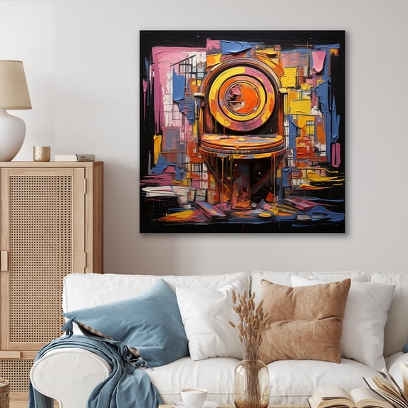 Designart "Artistic Expression modern Toilet I" Bath & Laundry Wall Art Living Room