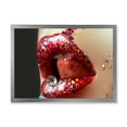 thumbnail image 1 of Designart 'Artistic Girl Lips Make-Up' Modern Framed Art Print, 1 of 4