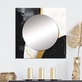 thumbnail image 1 of Designart "Artistic Marble Compositions" Abstract Marble Gold Large Square Mirror - Square Bedroom Mirror Printed Wall Decor - Modern Square Printed Wall Mirror Art, 1 of 5