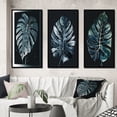 thumbnail image 1 of Designart "Artistic Rendering of a Philodendron Leaf II" Floral Framed Wall Art Set Of 3 - Green Traditional Frame Canvas Set For Living Room Decor, 1 of 1
