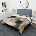 thumbnail image 1 of Designart "Artwork Featuring Abstract Shapes III" Abstract Bedding Covert Set - Abstract Painting Brown Abstract Bed Set With 1 Sham, 1 of 6