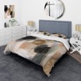 thumbnail image 1 of Designart "Artwork Featuring Abstract Shapes III" Abstract Bedding Covert Set - Abstract Painting Brown Abstract Bed Set With 2 Shams, 1 of 6