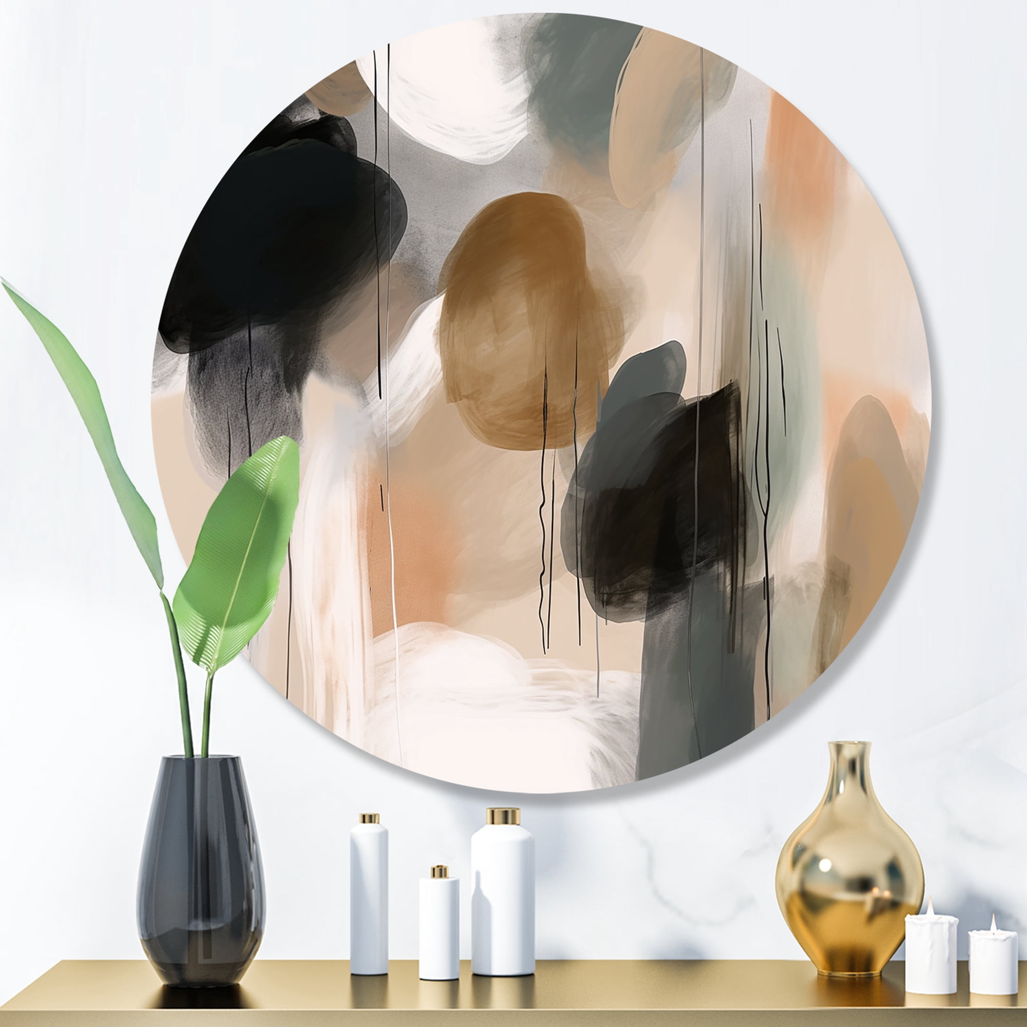 Abstract Shapes Print Rounded Designart