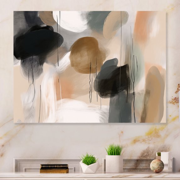 Designart "Artwork Featuring Abstract Shapes III" Abstract Metal Wall Art Prints