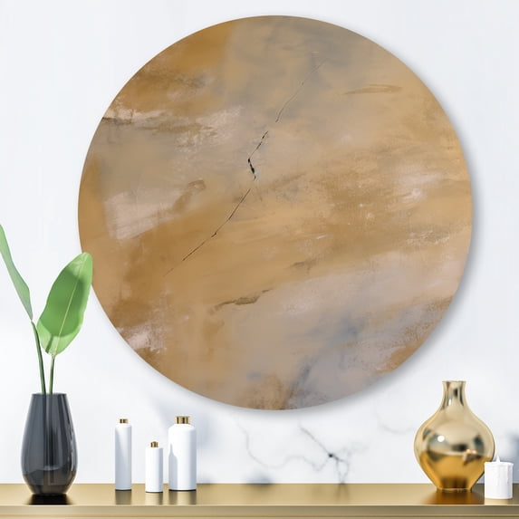 Designart "Artwork Featuring Abstract Shapes V" Abstract Metal Round Art Print