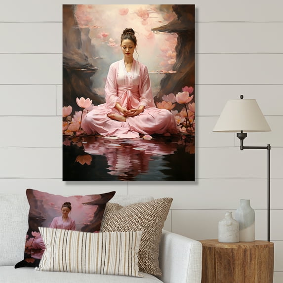 Designart "Asana Of The Lotus In Yoga I" Yoga Canvas Wall Art