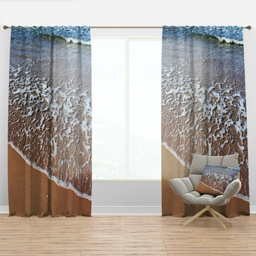 Designart 'Ashdod Israel Clear Seashore' Modern Beach Curtain Panel