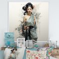 thumbnail image 1 of Designart "Asian Art Geishas beauty VII" Asian Floater Framed Wall Art Living Room, 1 of 7