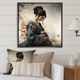 thumbnail image 1 of Designart "Asian Art Geishas beauty VIII" Asian Floater Framed Wall Art Print, 1 of 7
