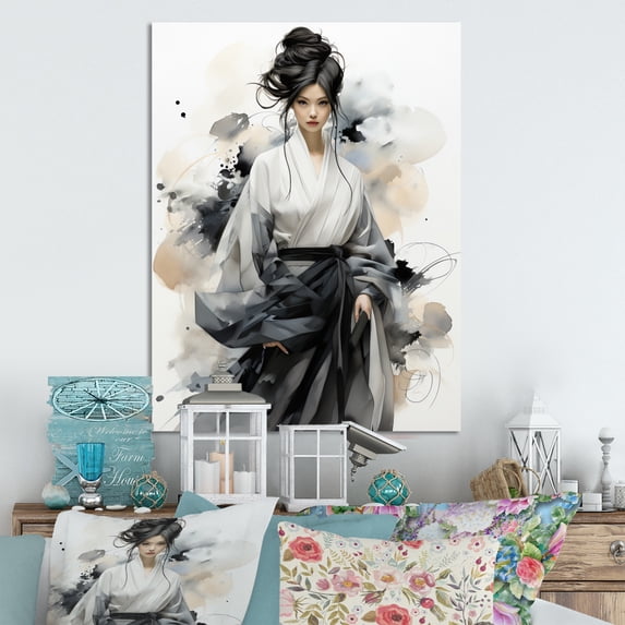 Designart "Asian Art Stylish Illustration I" Asian Metal Wall Decor