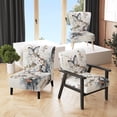 thumbnail image 1 of Designart "Asian Art White And Grey Butterfly" Upholstered Asian Accent Chair and Global Arm Chair - Multiple Color & Pattern, 1 of 7