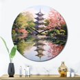 thumbnail image 1 of Designart "Asian Art peaceful Pagoda V" Asian Oversized Wall Clock, 1 of 5