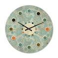 thumbnail image 1 of Designart 'Asian Floral Paisley With Retro' Mid-Century Modern Wood Wall Clock, 1 of 5
