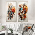 thumbnail image 1 of Designart "Assemblage Geometric Constructivism Dynamic painting II" Constructivism Framed Wall Art Set Of 2 - Multi-Color Abstract Framed Canvas Set For Living Room Decor, 1 of 7