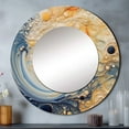 thumbnail image 1 of Designart "Astrology Nebula Marble in Cream II" Abstract Shapes Round Mirror Wall Décor Coastal - Large Navy Round Mirror - Round Mirror 23" x 23" Inch, 1 of 5