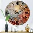 thumbnail image 1 of Designart "Astrology Nebula Marble in Cream V" Abstract Shapes Oversized Wall Clock, 1 of 5